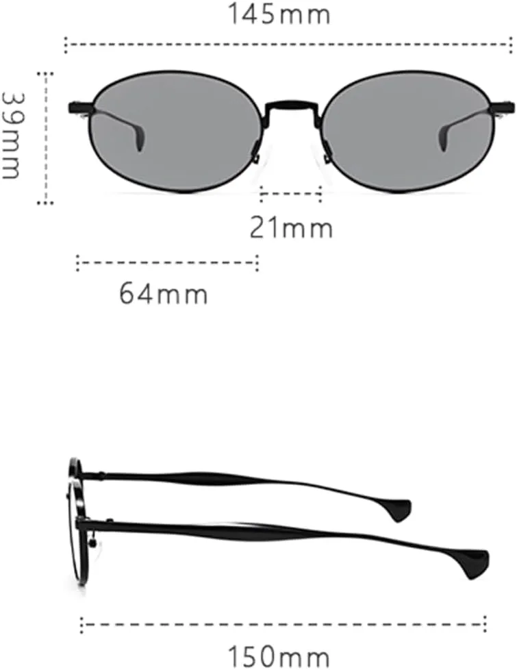 

Винтажные металлические маленькие овальные женские солнцезащитные очки в стиле панк, модные, с зеленым градиентом, защита от УФ-излучения UV400 UUPTTPL, Black Black
