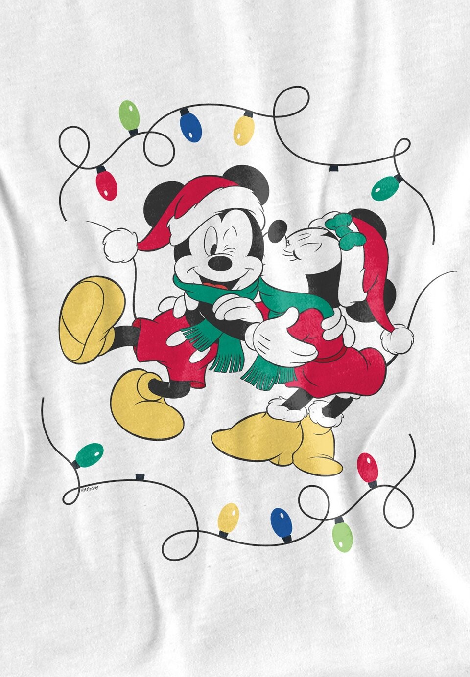 

Футболка с принтом MICKEY MOUSE AND MINNIE CHRISTMAS KISS Disney, белый