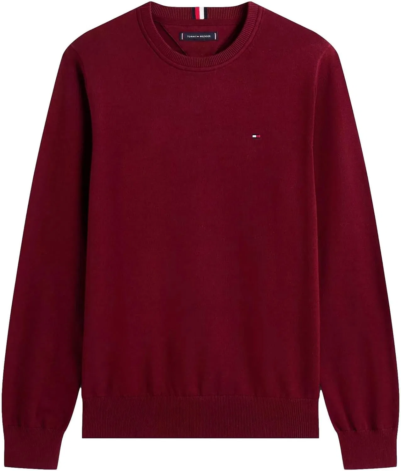 TOMMY HILFIGER / Мужской пуловер / PIMA ORG CTN CASHMERE с круглым вырезом, Deep Rouge