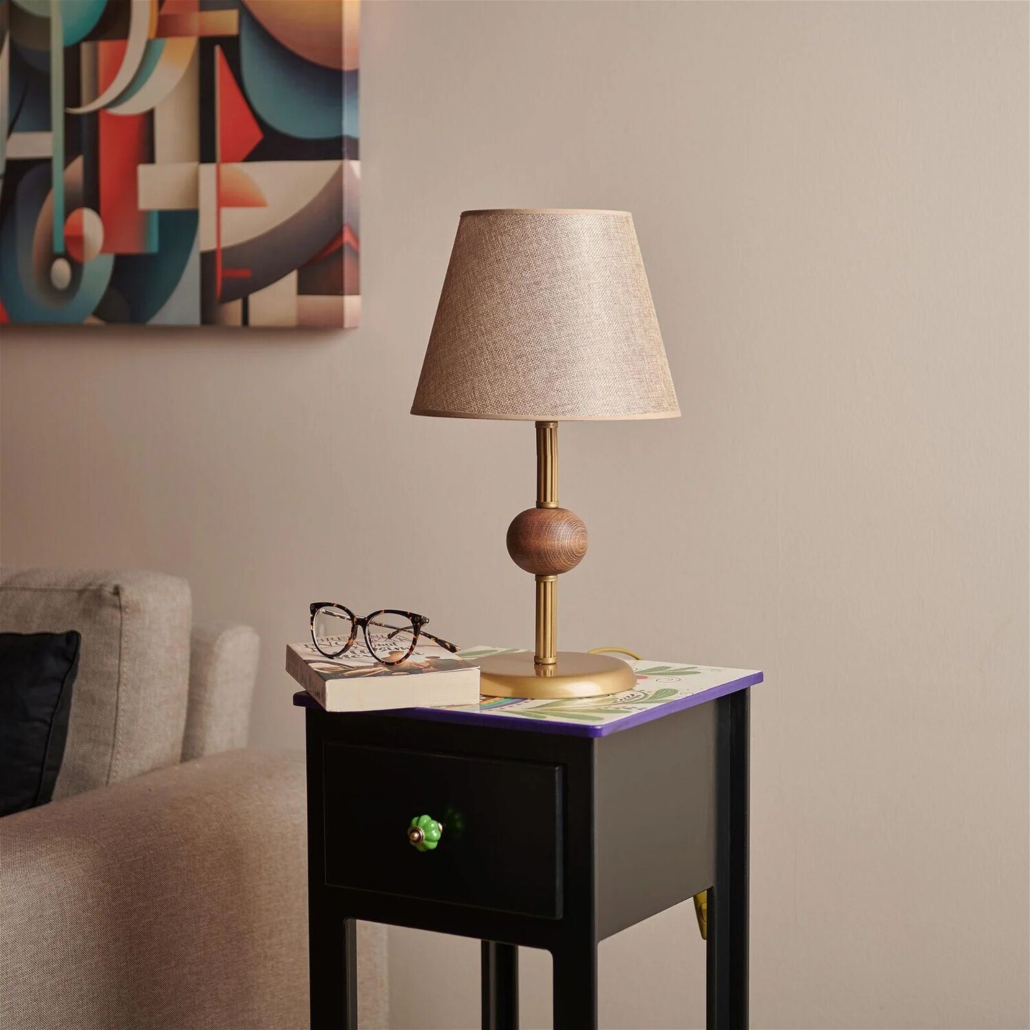 

Металлический абажур Safir Light с деревянными деталями - Антиквариат - 43x25x25 см