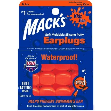 

Беруши детские PillowSoft 6 пар в упаковке оранжевые 6 пар Mack's