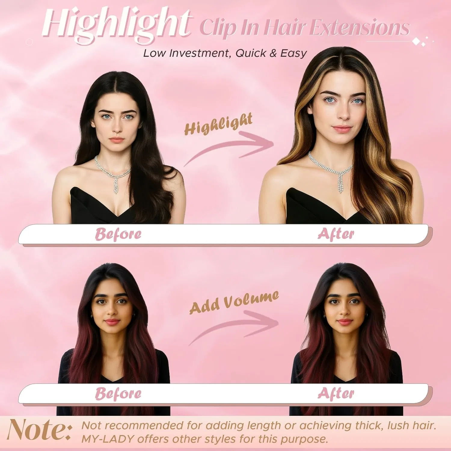 Накладные пряди MY-LADY Clip-In из натуральных волос, 6 штук, 25 см My-Lady — фото 2