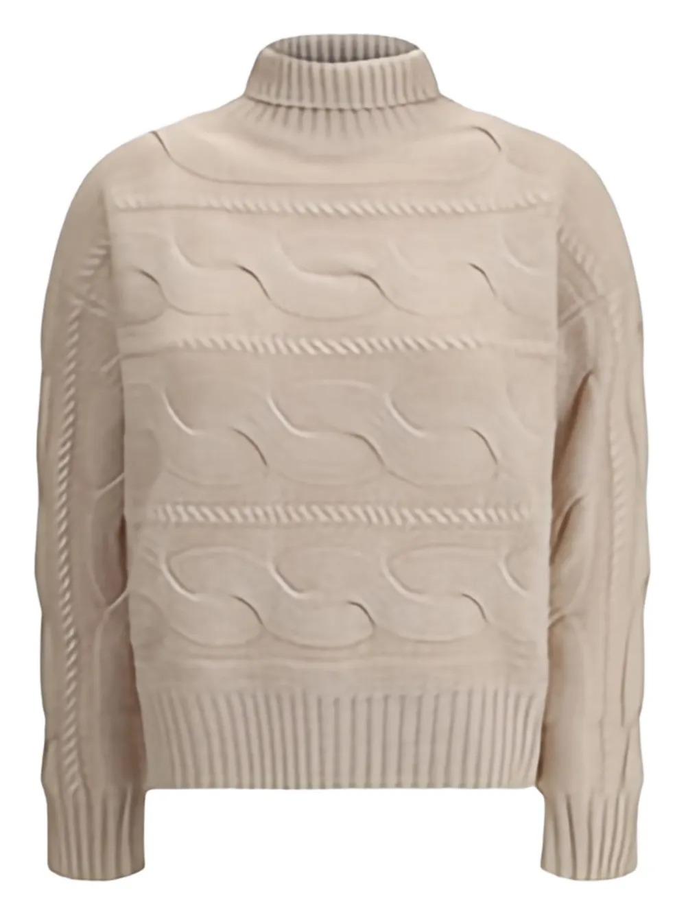 

Вязаный свитер с воротником-гольф Max Mara, бежевый