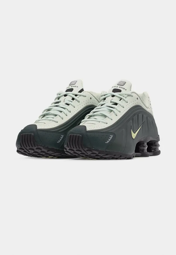 Кроссовки shox r4 унисекс Nike Sportswear, Black Spruce/Olive Aura/Spruce Aura/Black — фото 3
