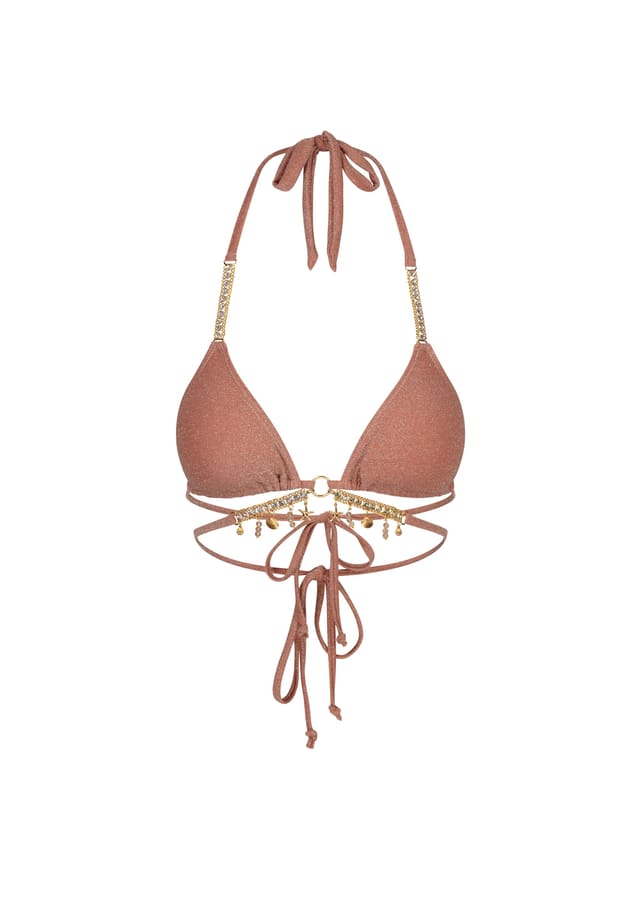 

Верх бикини lumiere seychelles со сверкающими подвесками Moda Minx, оранжевый