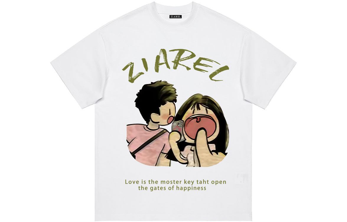 

Футболка Unisex Crew Neck Moderate Heavyweight ZIAREL, белый women's open mouth