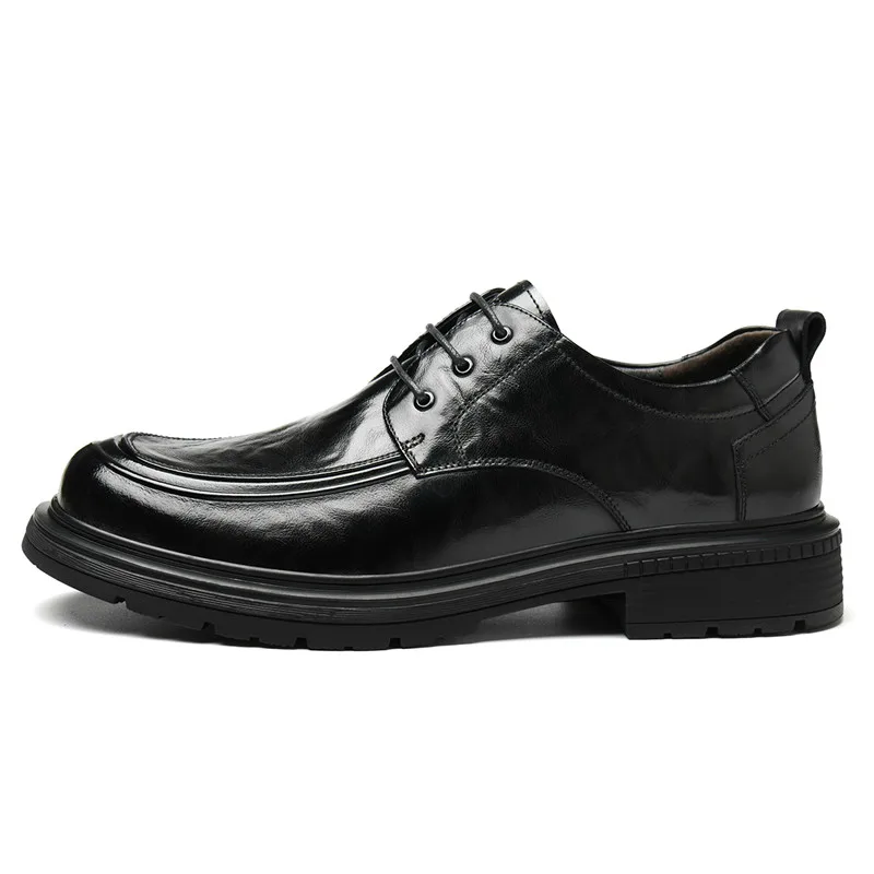 Кожаные повседневные туфли для мужчин AOKANG, Premium Feel-Brown (Standard Leather Shoe Size, Slim Feet Suggestion: Size Down One Size) — фото 4