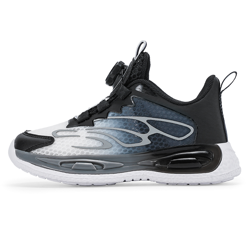 

Баскетбольные кроссовки детские, с противоскользящим покрытием и износостойким низким верхом Izumi Chiryū, черный/серый