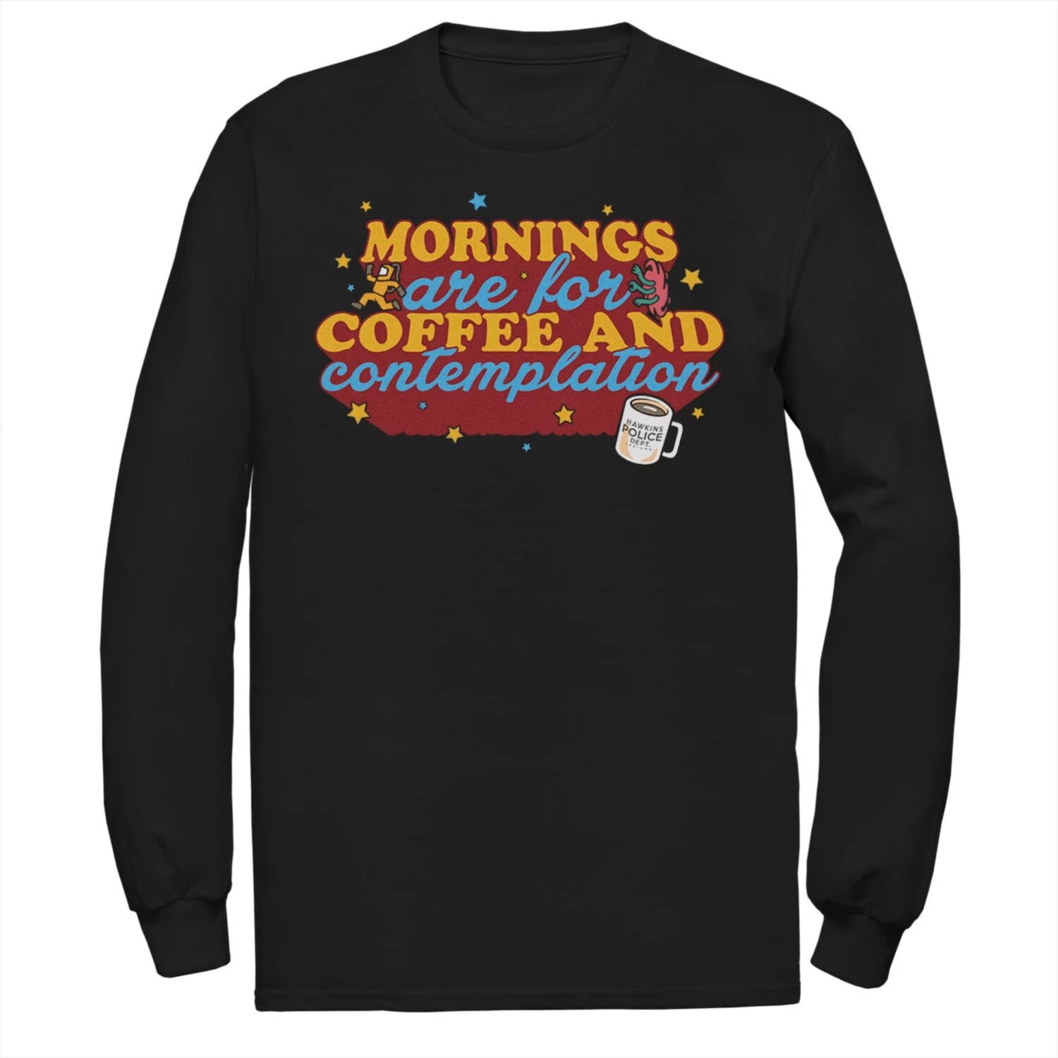 

Мужская футболка с типографским рисунком Stranger Things Coffee & Contemplation Licensed Character