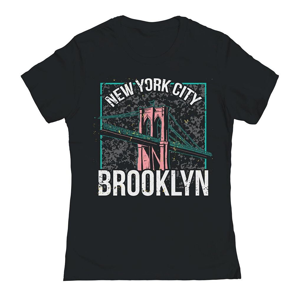

Женская футболка с рисунком Junior's Brooklyn Ny Licensed Character, черный