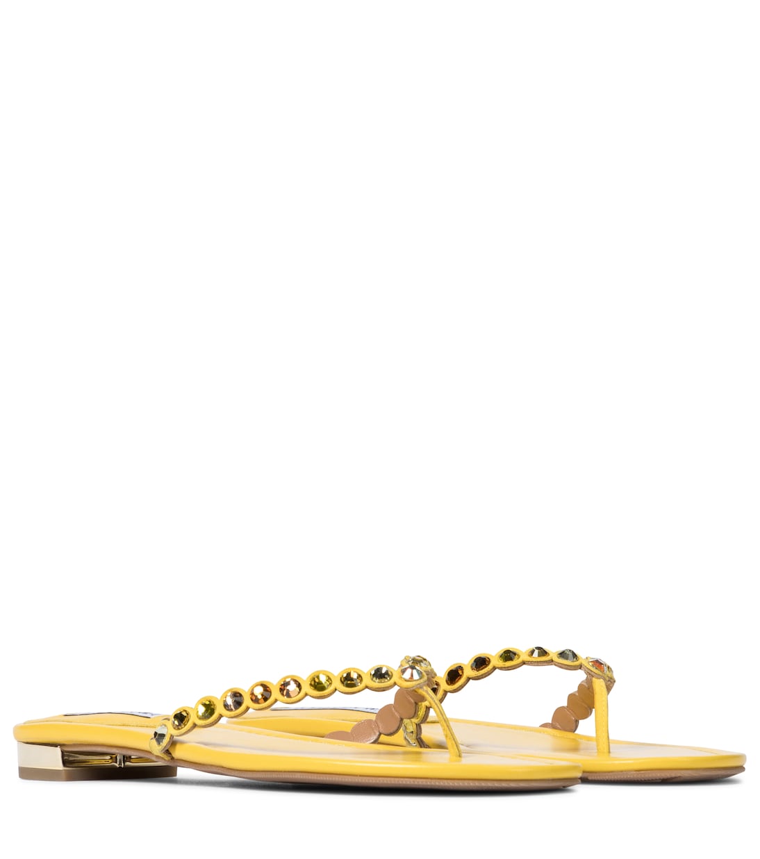 Сандалии-шлепки с декором в виде текилы Aquazzura, Limoncello