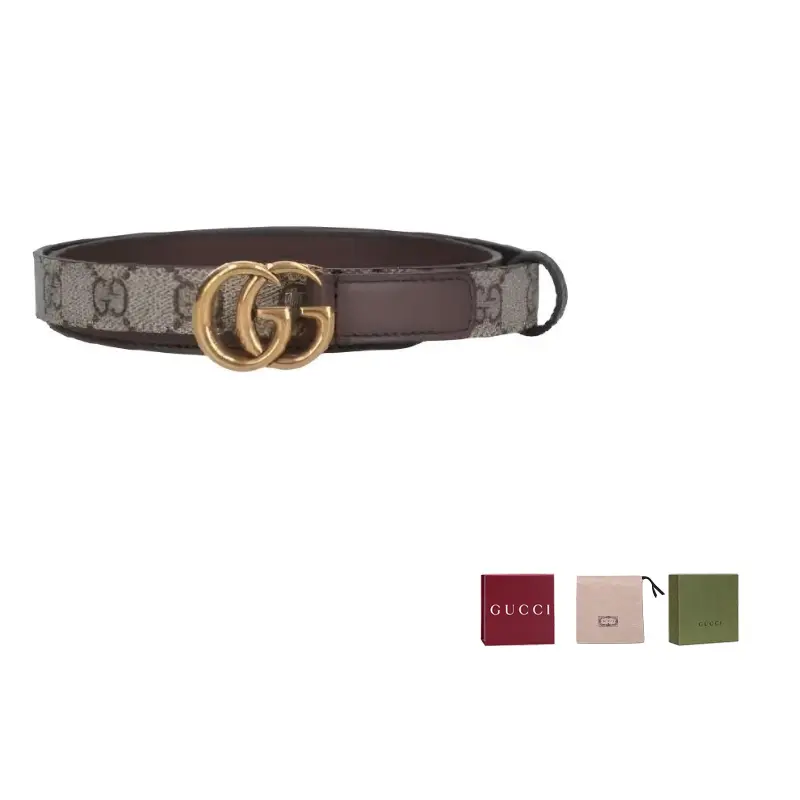 

GUCCI Ремень GG Marmont из полиэстеровой кожи для женщин, цвет umber, ширина 2 см