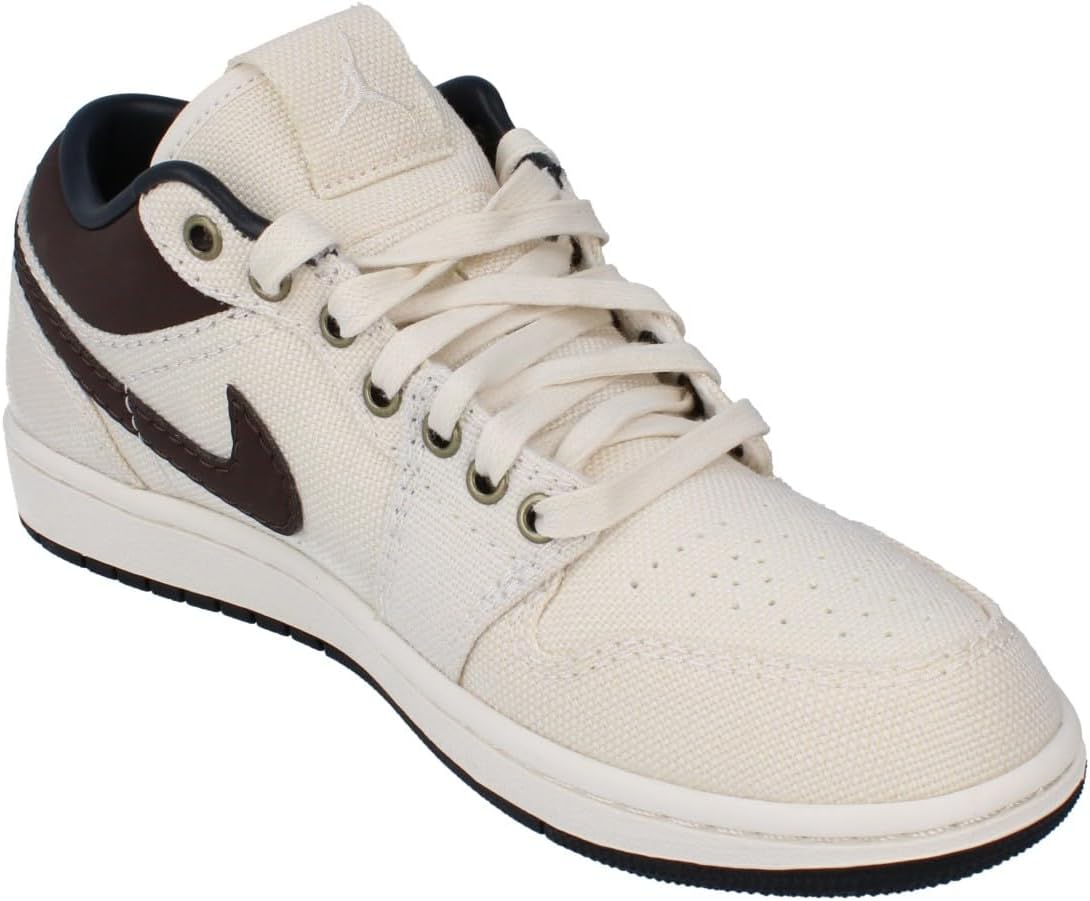 Мужские кроссовки Nike Air Jordan 1 Retro Low OG, слоновая кость/черный/коричневый — фото 4