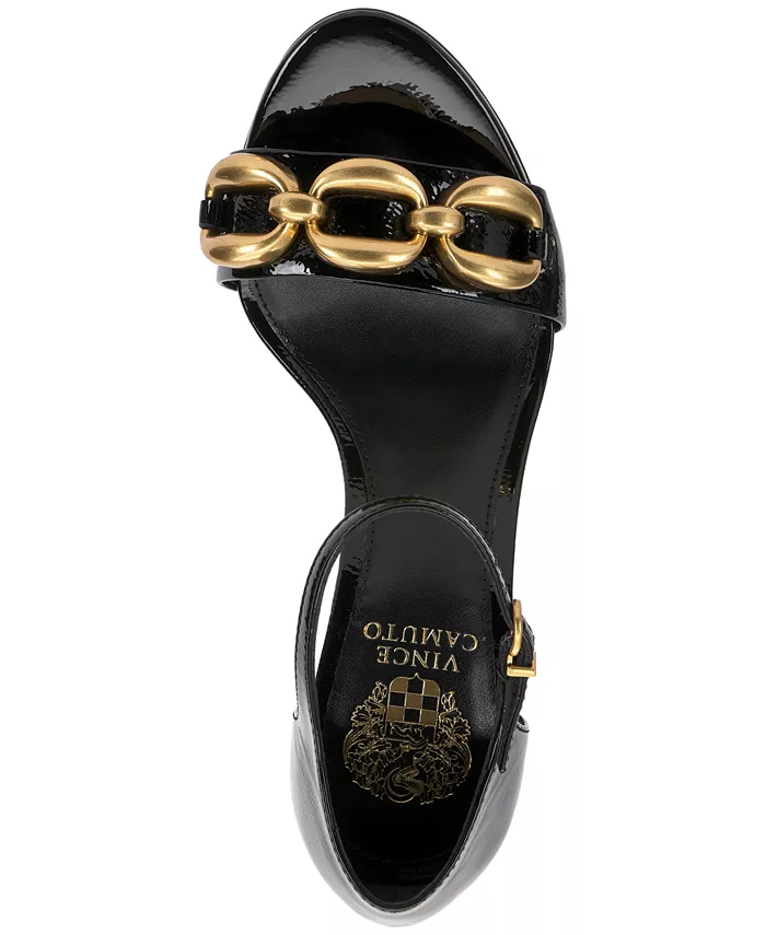Женские босоножки Aurelia Chain на высоком каблуке Vince Camuto, черный — фото 4