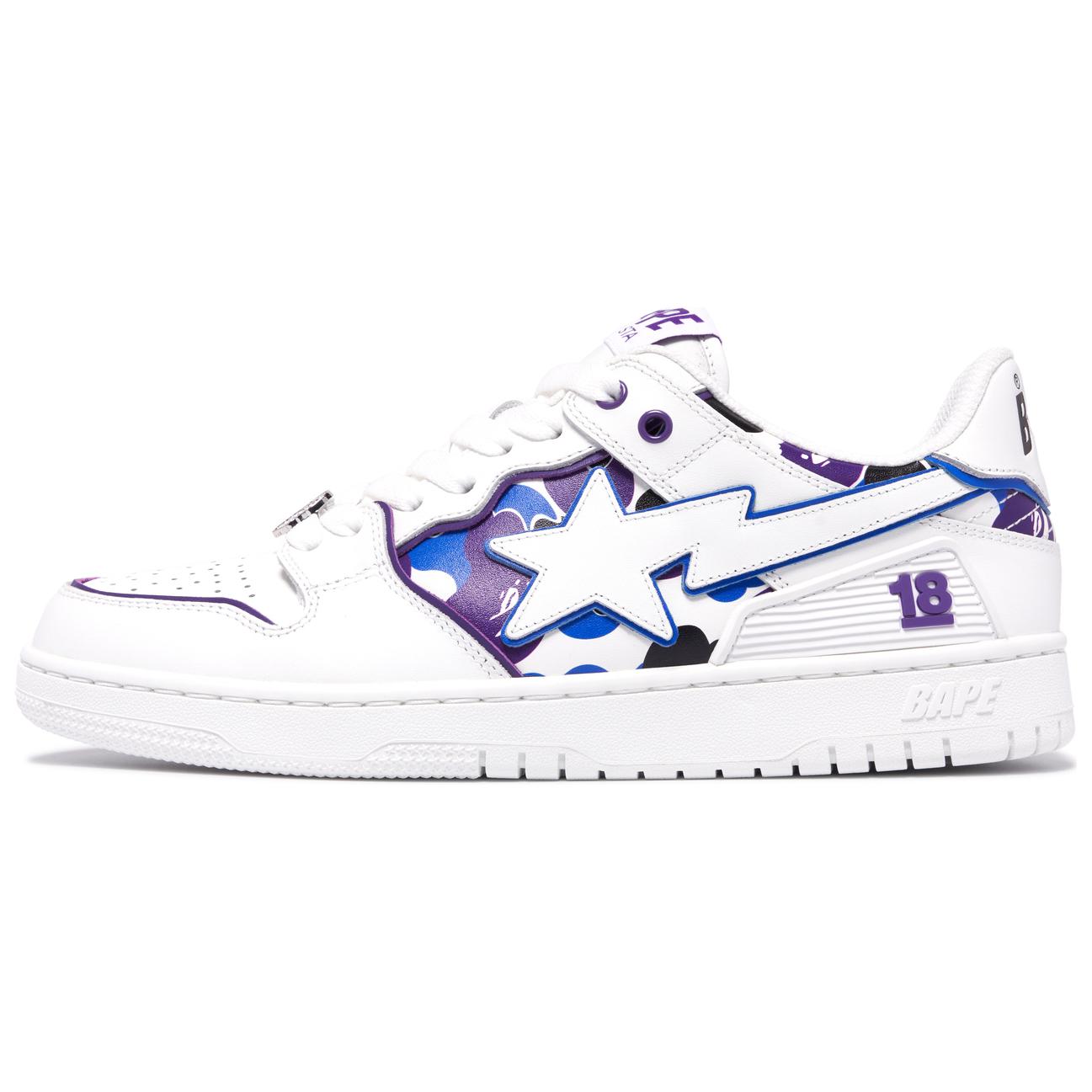 

Кроссовки A BATHING APE STA Skateboarding Shoes Men Low-top White/Purple, фиолетовый