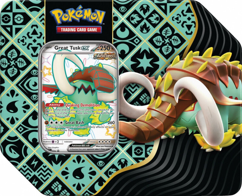 

Tcg Pokemon, карты Paldean Fates Tin Great Tusk