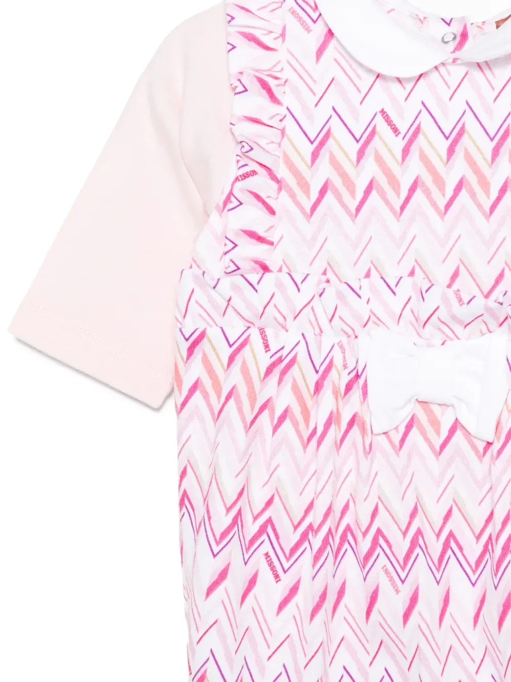 Комплект для новорожденного с узором зигзаг Missoni Kids, розовый — фото 2