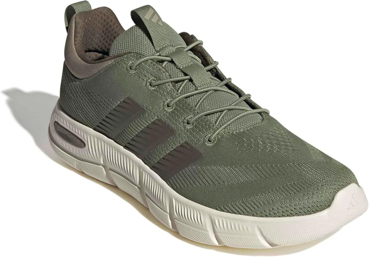 Мужские кроссовки Adidas Cloudfoam Flex на эластичных шнурках, Tent Green Olive Strata Wonder Cargo — фото 3