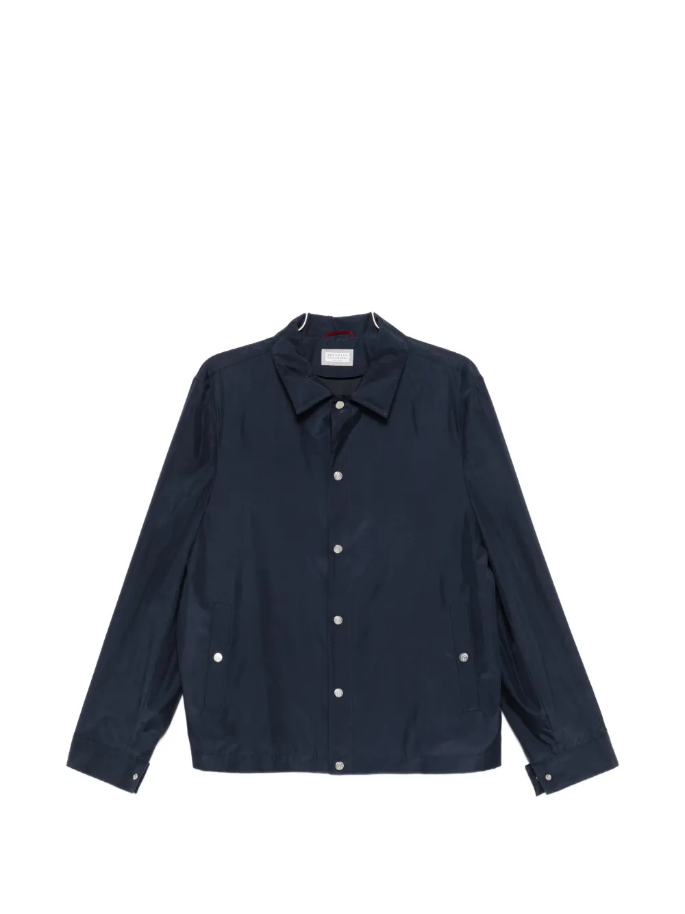 

Шелковый жакет на пуговицах Brunello Cucinelli, синий