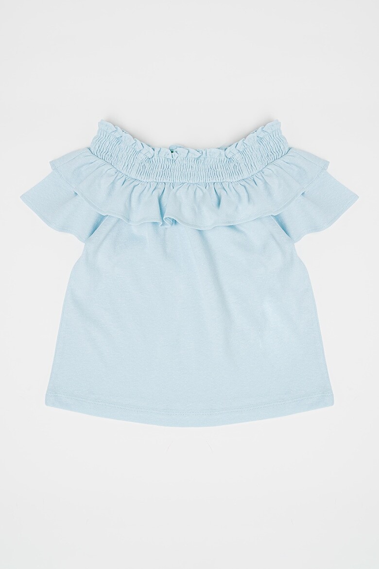 

Блузка из льна со сборками United Colors Of Benetton, синий