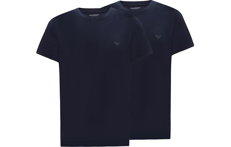 

Комплект из двух хлопковых футболок с вышитым логотипом EMPORIO ARMANI, 2 Pack (Navy Blue)
