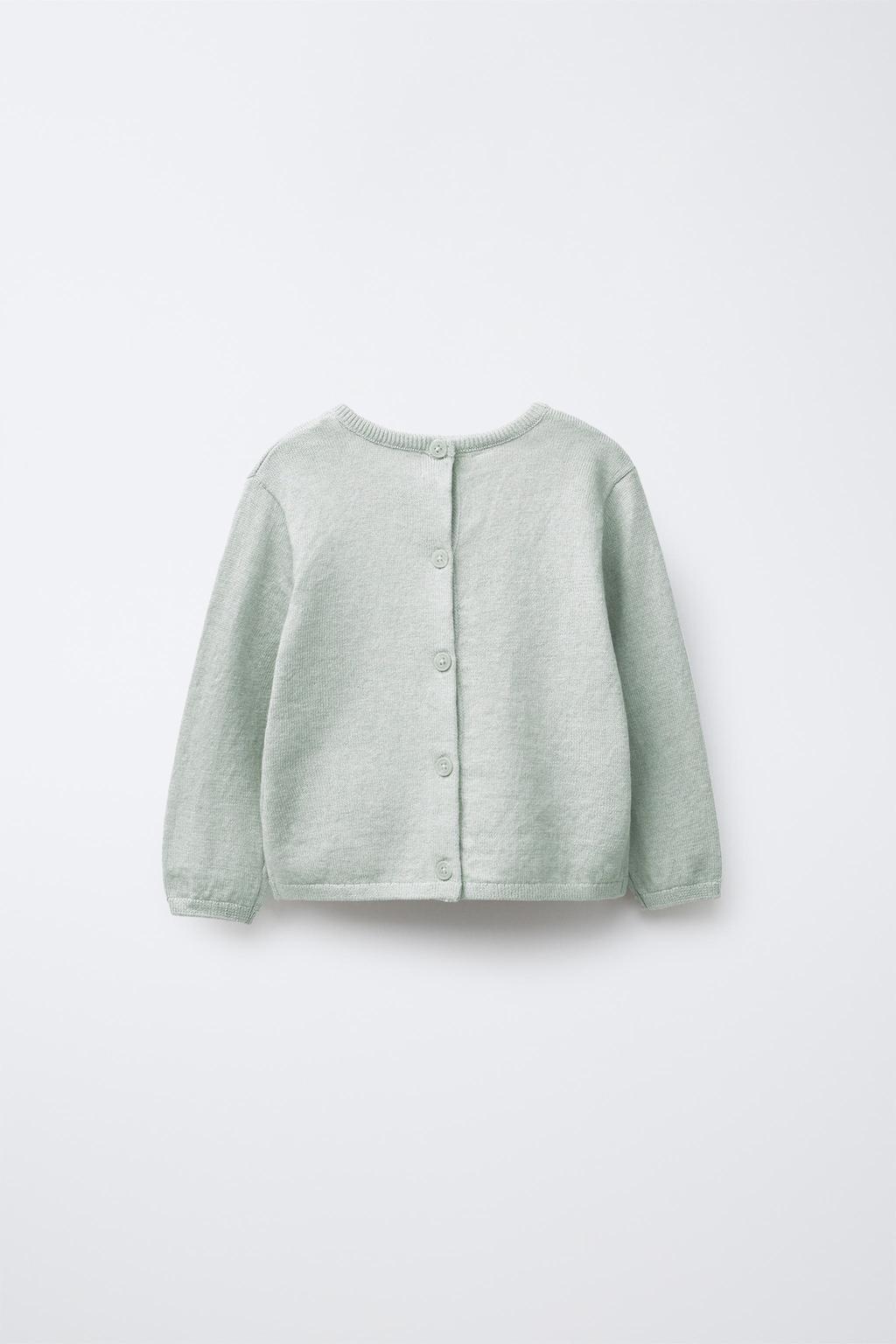 

Жакет-свитер из хлопка и шелка 2 в 1 ZARA, цвет Greenish