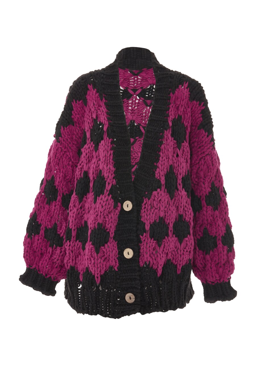 

Вязаный кардиган ebeeza, цвет Berry/Black
