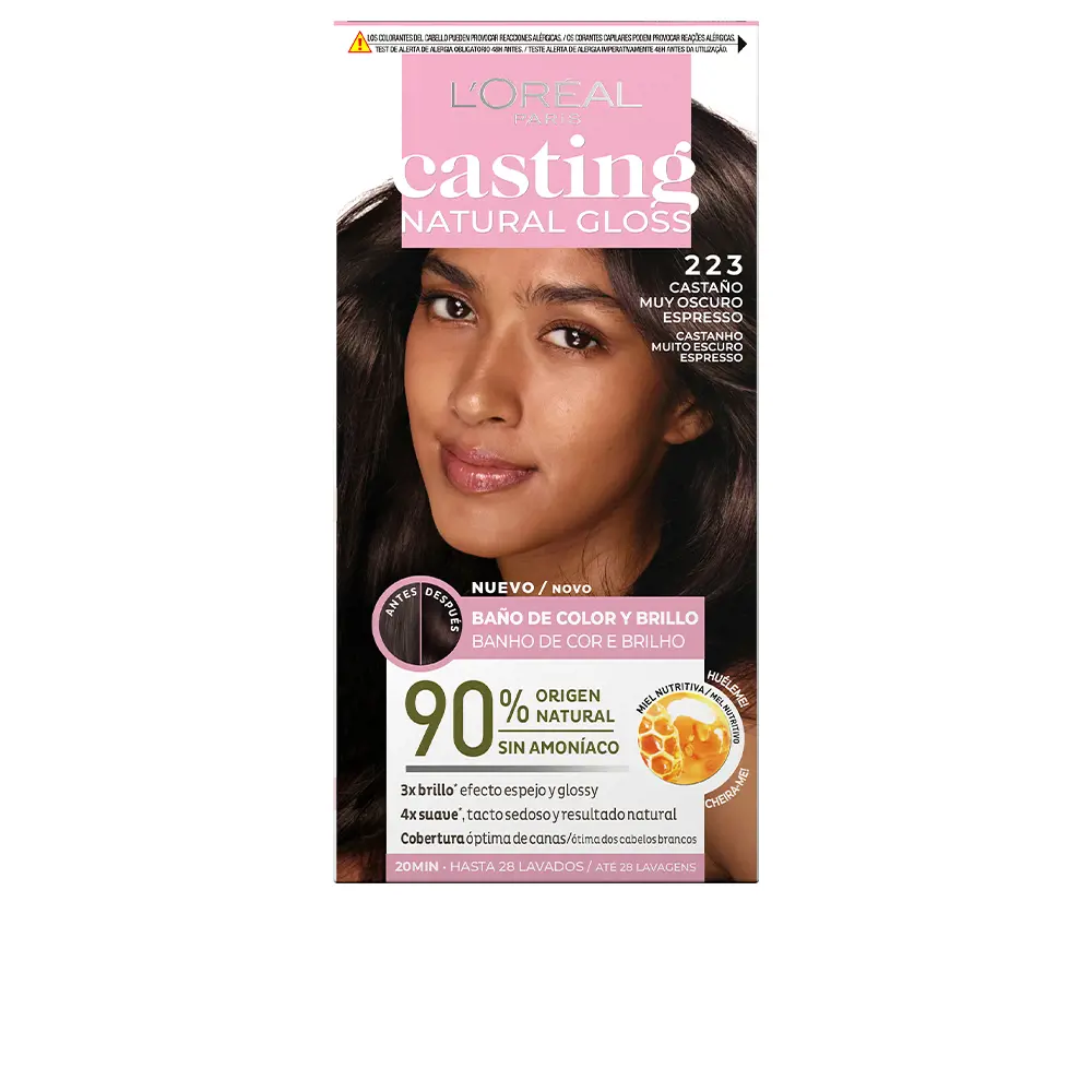 

Краска для волос Casting natural gloss L'Oréal París, цвет 223-castaño muy oscuro espresso, 180 мл.