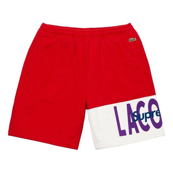 

Шорты fw19 week 5 x lacoste logo panel sweatshort logo Supreme, красный