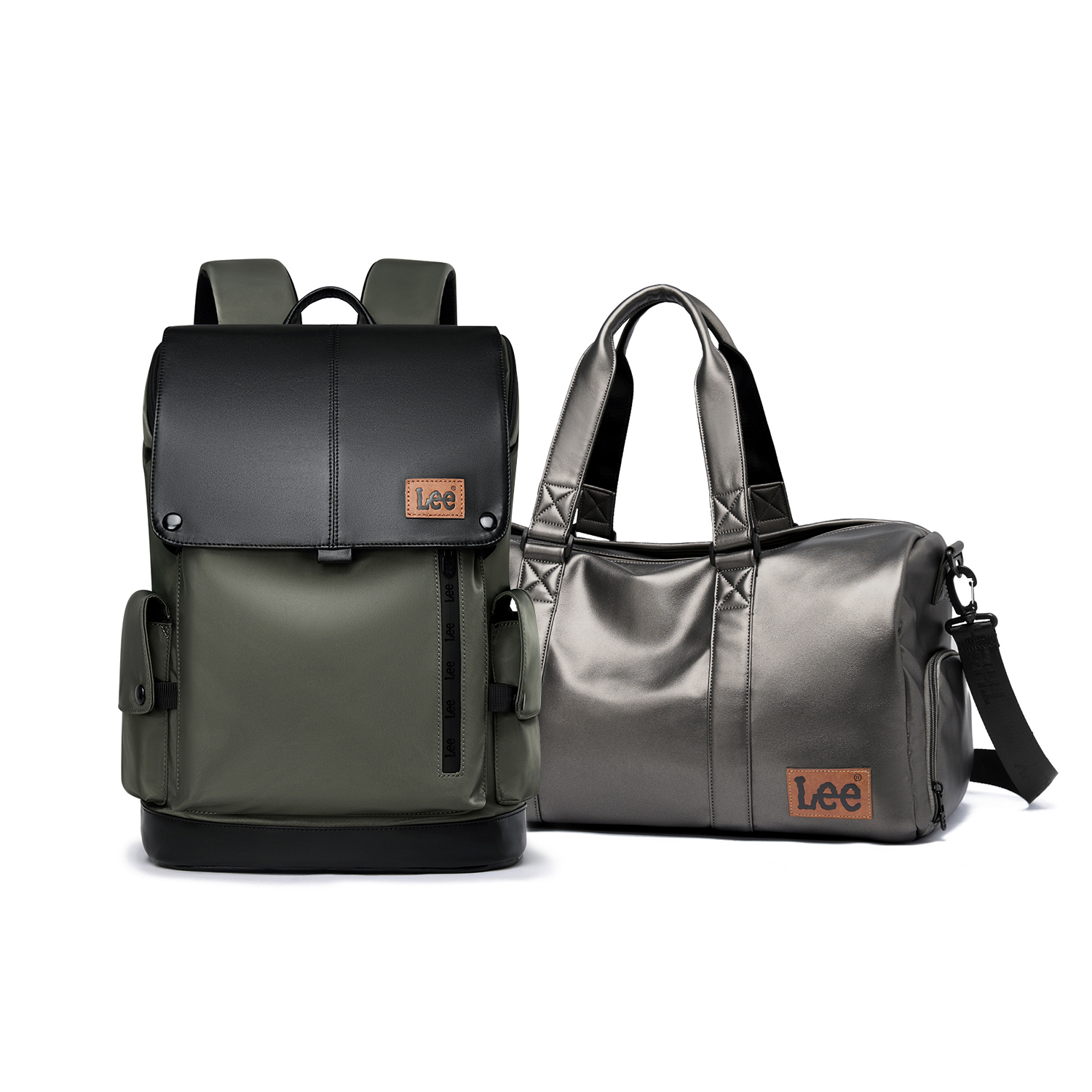 

Lee 32-литровая спортивная сумка из ПВХ для путешествий унисекс серебристо-серого цвета, Backpack+Travel Bag Combo 1