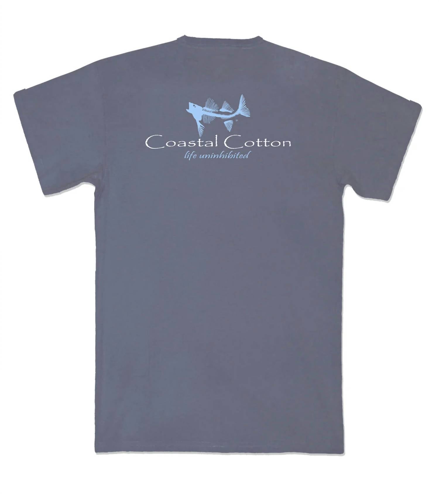 

Мужская фирменная футболка с коротким рукавом в сине-сером цвете Coastal Cotton