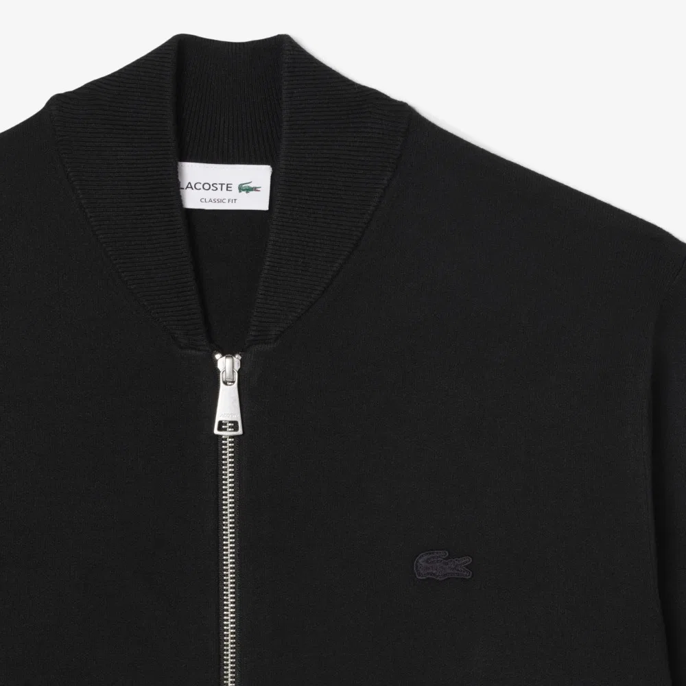 Мужской двухсторонний кардиган-бомбер чёрный от Lacoste — фото 2