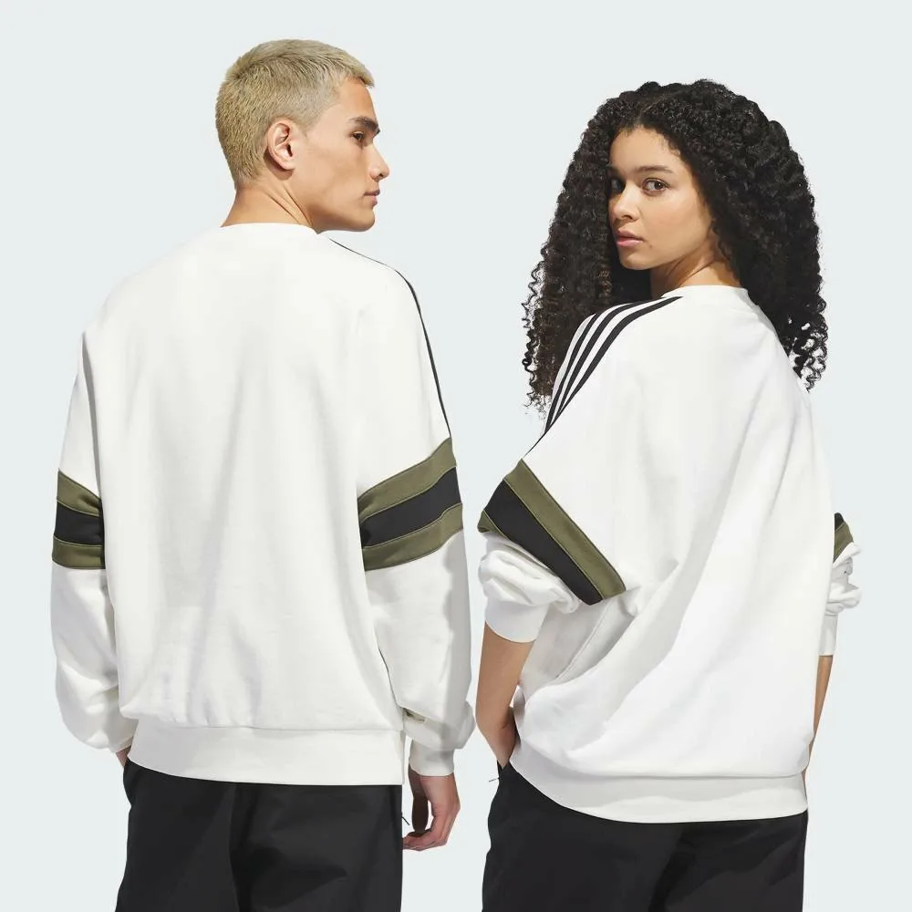 Винтажная толстовка для скейтбординга с круглым вырезом Adidas, white — фото 2