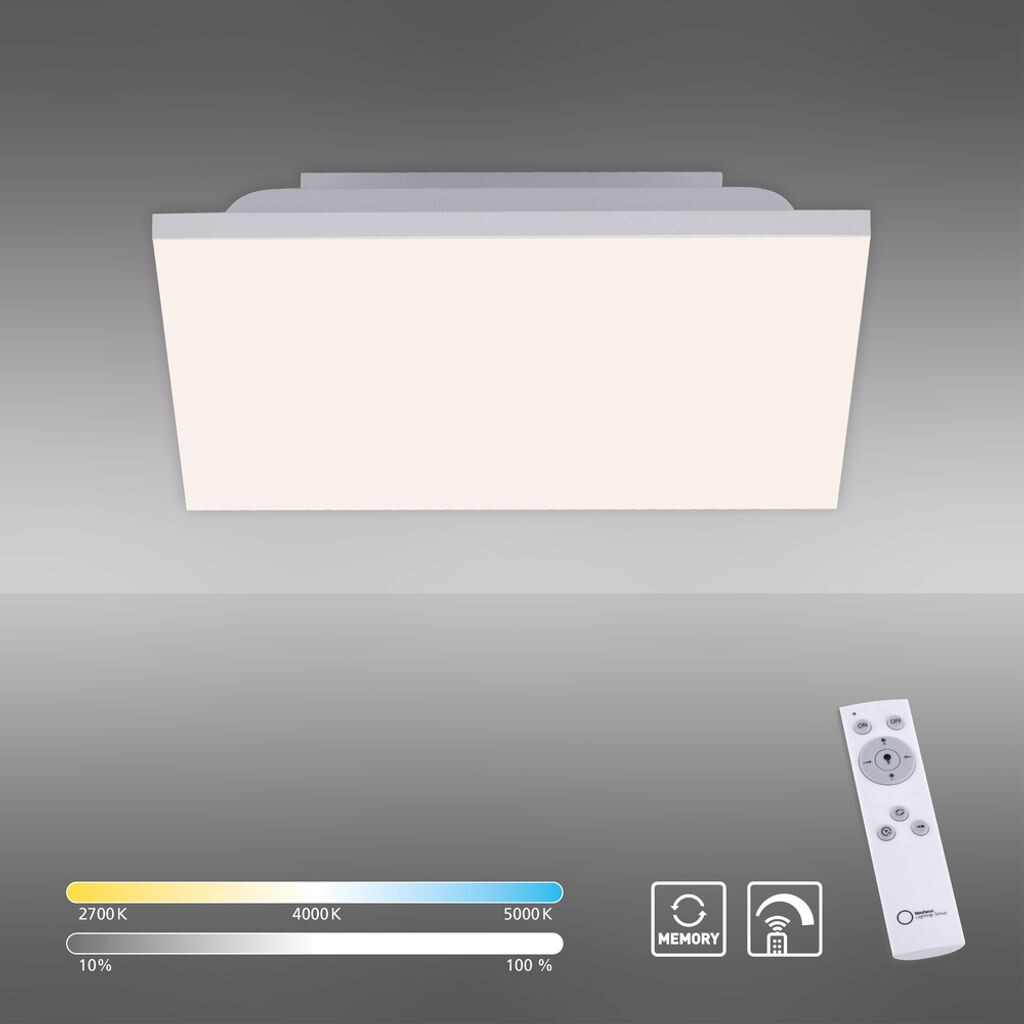 

[T] JUST LIGHT Светодиодный потолочный светильник CANVAS CCT CCT, изменение цвета с возможностью регулировки яркости с помощью пульта дистанционного управления, белая гостиная, например, гостиная, спальня, столовая, кухня, ванная комната, коридо...