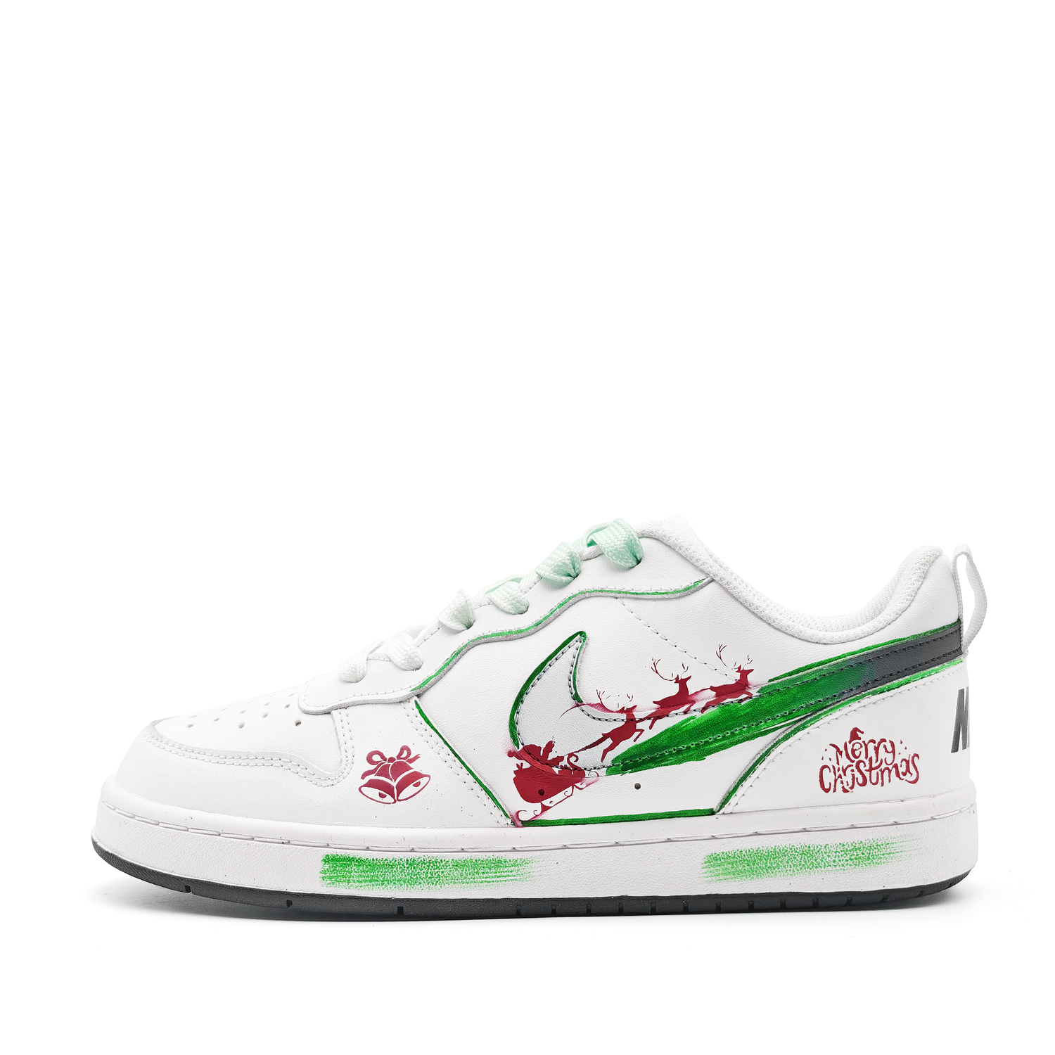 

Nike Детские низкие кеды для скейтбординга Court Borough Green Forest Cosmo из синтетической кожи, дышащие, быстросохнущие, белые