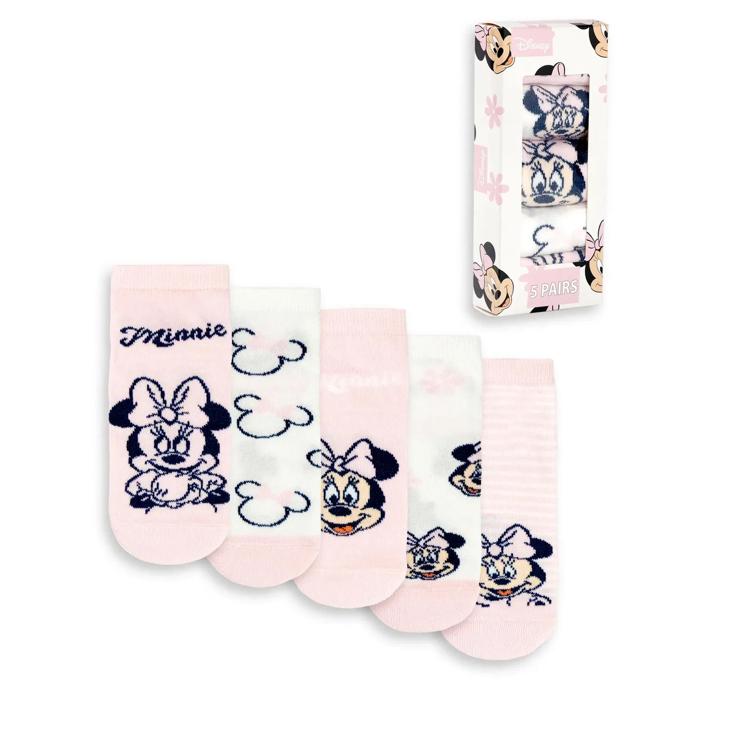Детские носки Minnie Mouse 5 пар розовые Disney, розовый