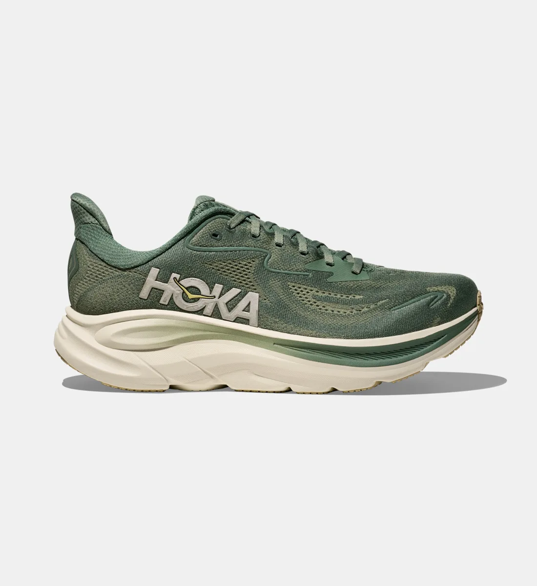 Низкие кроссовки Clifton 10 с эффектом сетки HOKA, зеленый