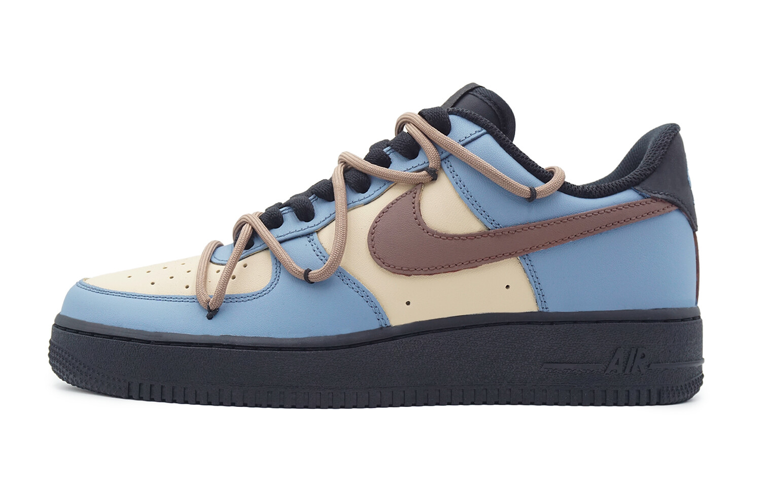 

Кроссовки Nike Air Force 1 Skateboarding Shoes Unisex Low-top Yellow/blue/brown, коричневый