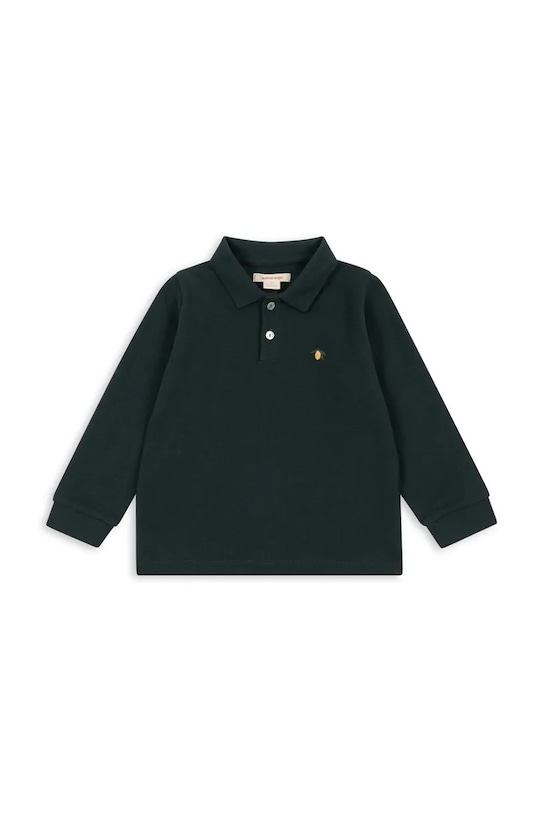 

Детская хлопковая рубашка-поло FLORIAN LS POLO GOTS Konges Sløjd, зеленый