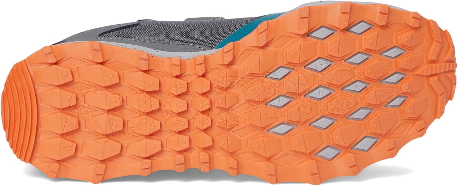 Детские кроссовки Saucony Peregrine Kidz с альтернативной застежкой (унисекс), серый/бирюзовый — фото 3