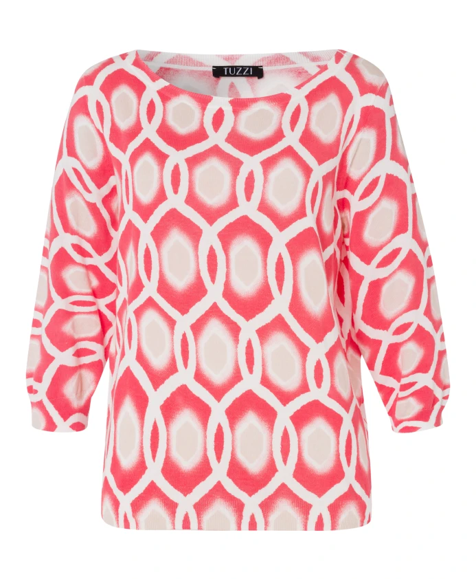 

Повседневная рубашка с ярким узором и современным принтом. Tuzzi, красный