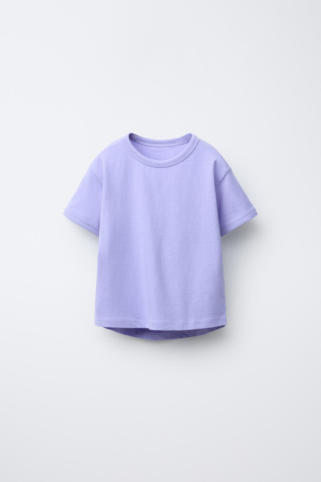 

Простая футболка ZARA, цвет Blue/Lavender
