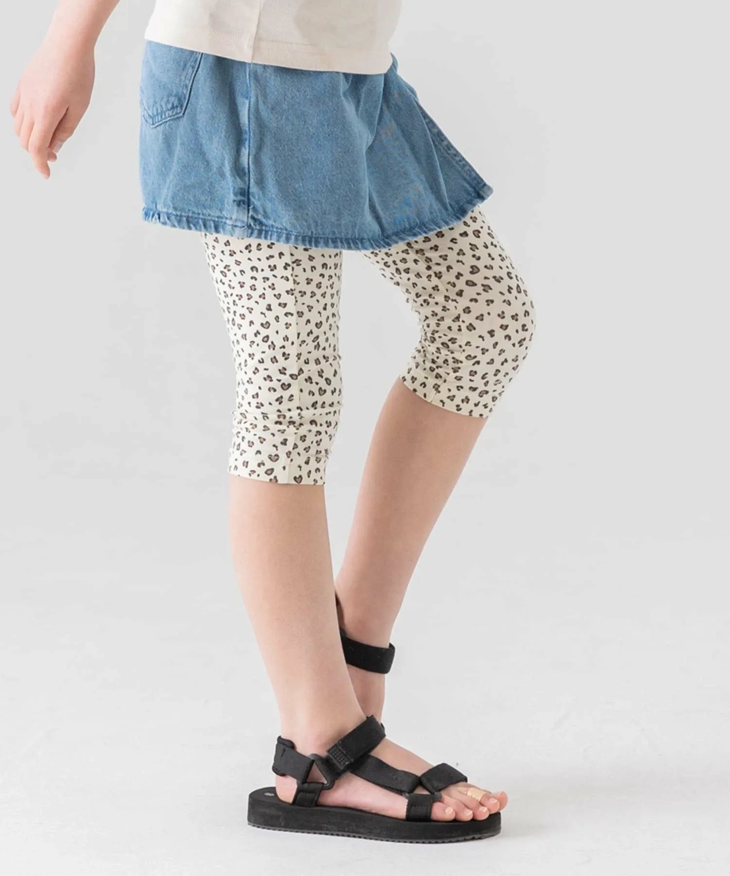 Леггинсы длиной 3/4 с эластичным рисунком Chil2, M Leopard/Cream — фото 4