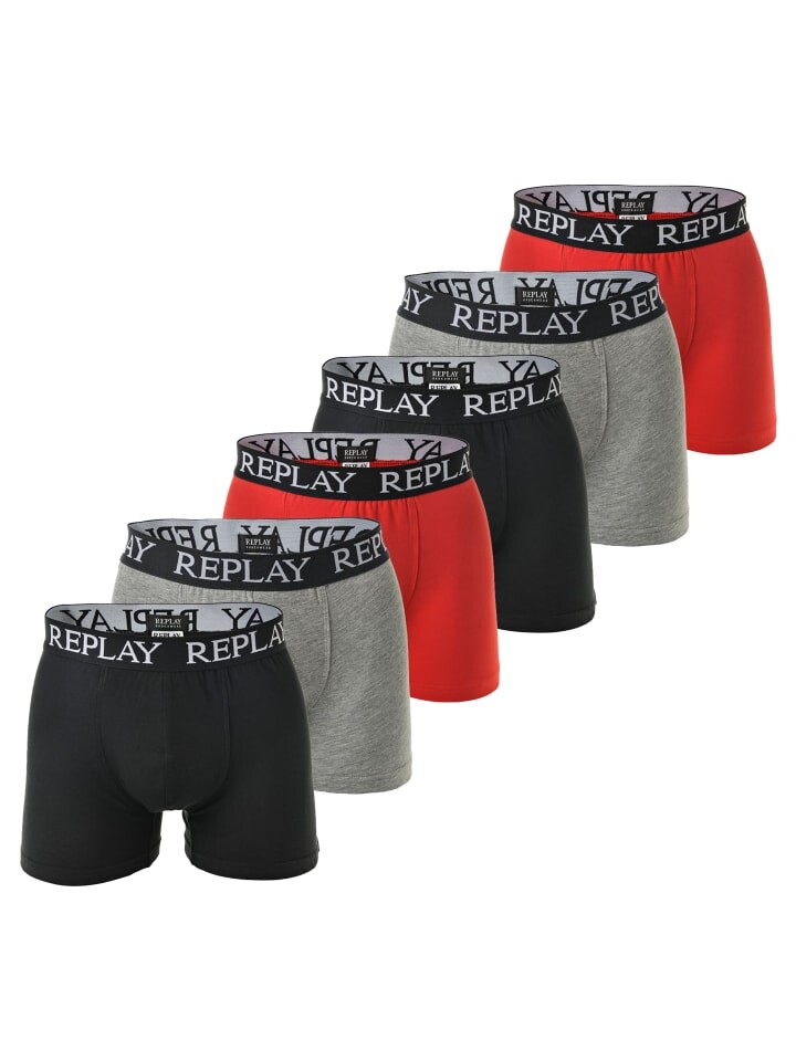 

Боксеры Replay short 6er Pack, цвет schwarz/grau/rot