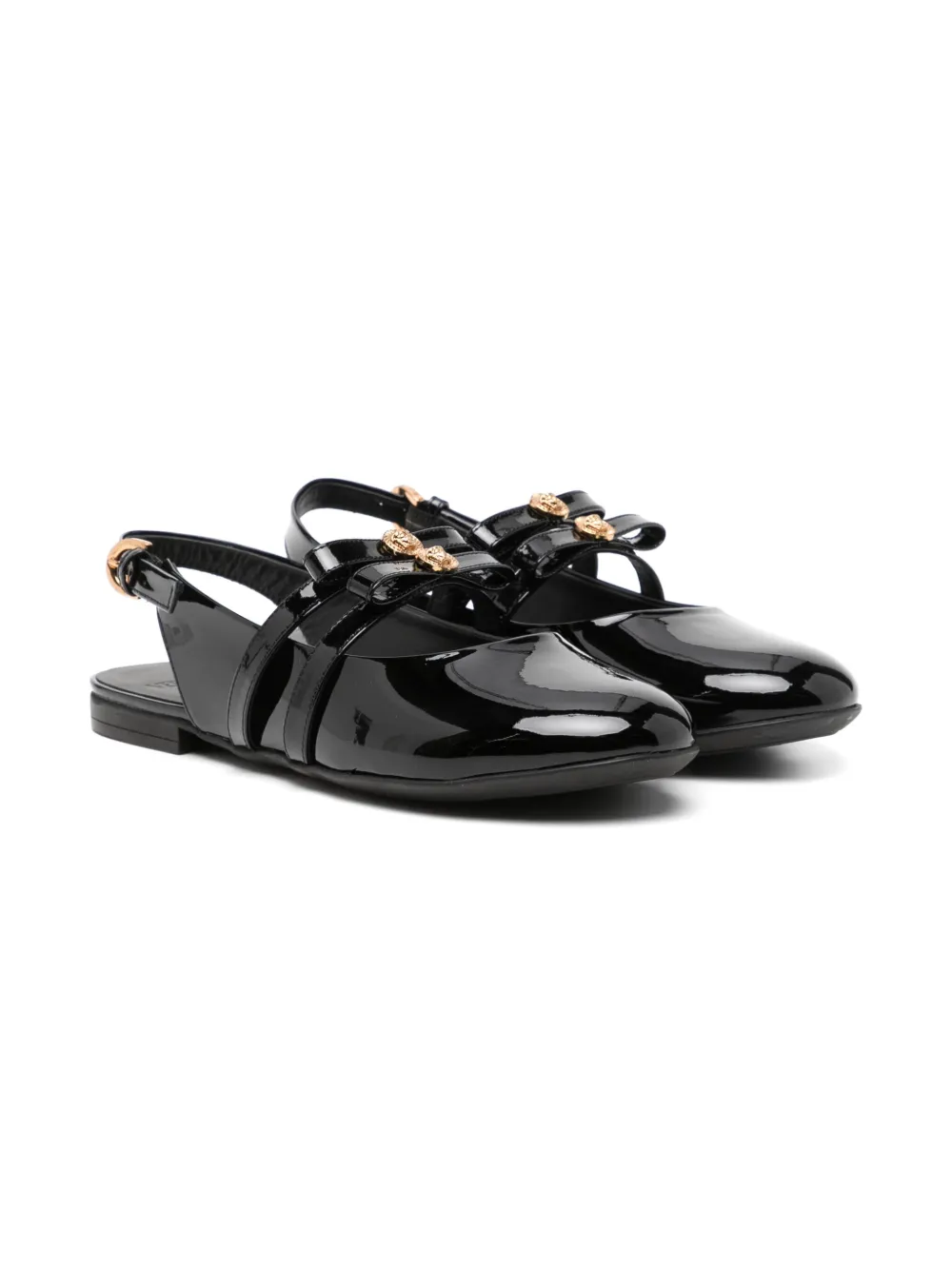 

Кожаные балетки Versace Kids, черный
