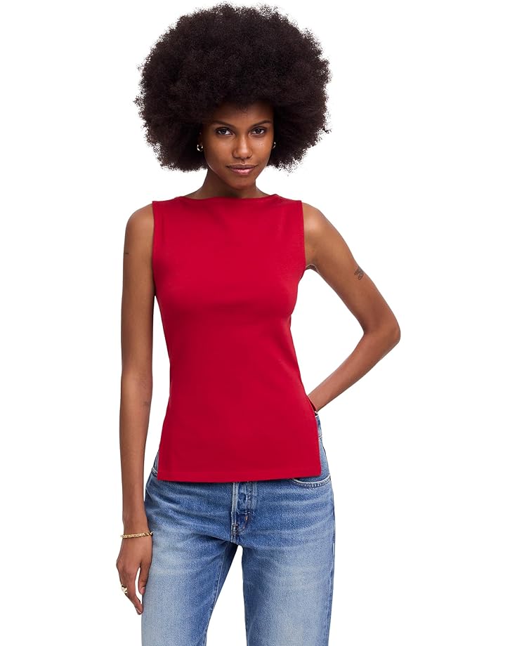 

Топ Madewell Boat Neck Slit Tank, цвет Crimson