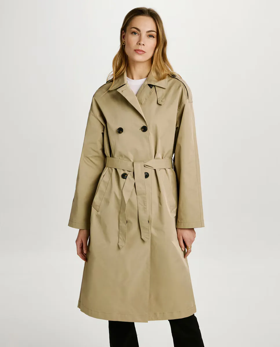

Однотонный женский тренчкот Jack & Jones, коричневый