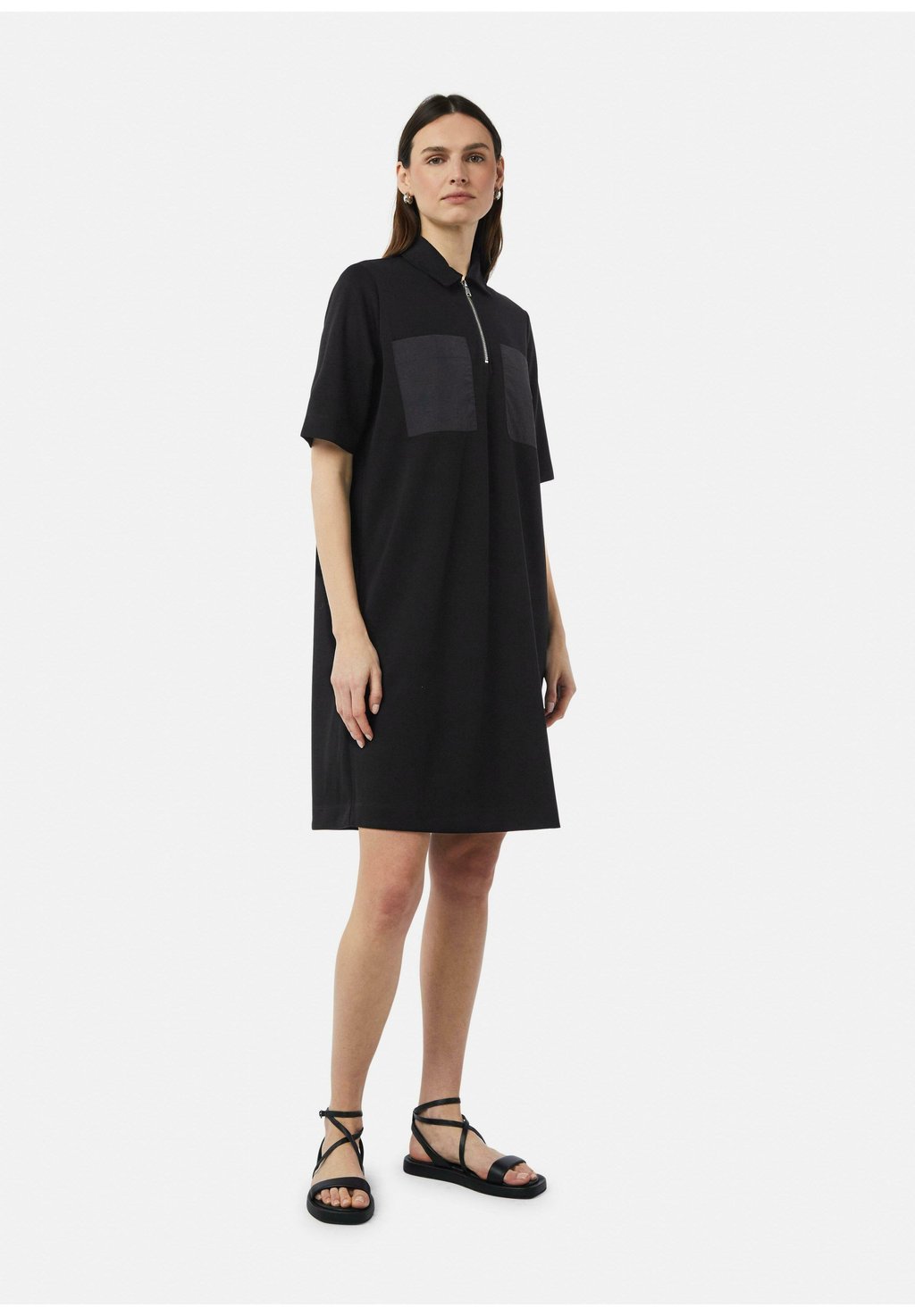 

Платье-рубашка MIT AUFGESETZTEN TASCHEN comma casual identity, черный