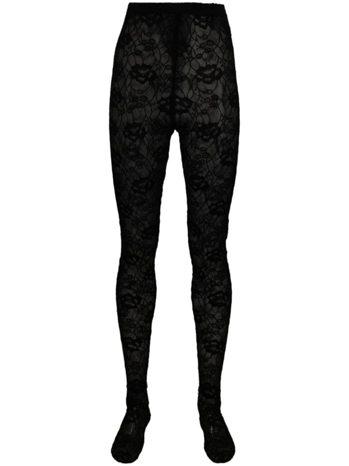 

Saint Laurent колготки с кружевом, черный