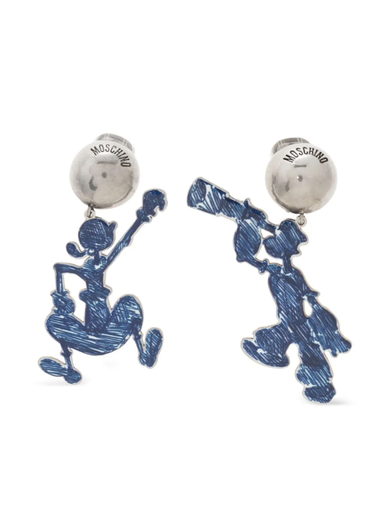 

Серьги-капли «Попай» Moschino, синий